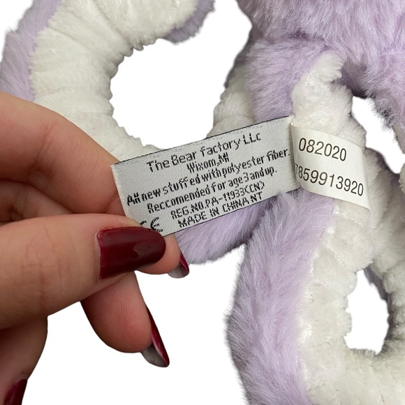 2001 Bear Factory Lilac Purple Octopus Plush Stuffed Animal - Picture 5 of 6